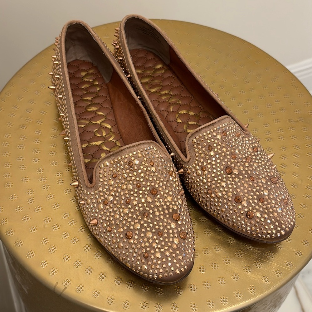Sam Edelman rose gold studded loafers